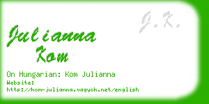 julianna kom business card